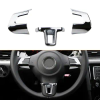 Steering Wheel Cover Sticker ABS Chrome Trim Accessories Case Car Styling for Volkswagen VW GOLF 6 MK6 POLO JETTA MK5 Bora