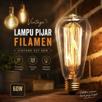 YNL Lampu Pijar Filamen Vintage Bohlam Edison E27 - ST64 Warm White