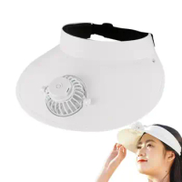 Fan Cooling Hat Women's Big Brim UV Protection Hat Uv Block Hat Breathable Sunscreen Hat With Built-in USB Charging Fan For