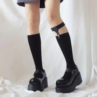 Slip-proof hosiery with sexy leg ring stockings Japanese cos dark punk agent JK uniform calf stockings cosplay clip leg clamp