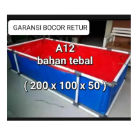 kolam terpal ikan a12 200x100x50 tebal terpal kolam