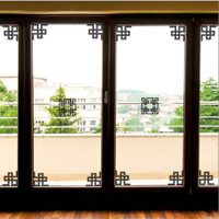 中式古典角貼玻璃門窗戶對角花貼 玻璃櫥窗墻貼紙 家居裝飾墻貼1入