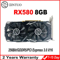 For AMD RX 580 8G 2048SP Graphics Cards 256Bit GDDR5 8Pin PCI Express 3.0 X16 Computer Gaming GPU RX580 Desktop video cards