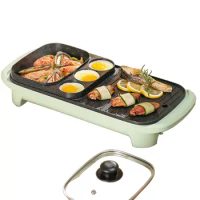 Multifunction Electric Hot Pot Cooker Barbecue Grill Griddle Roaster BBQ Cooking Skillet Stove Rotisserie Egg Omelet Frying Pan