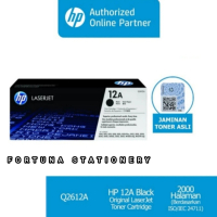 HP Toner Laserjet 12A Black Q2612A Original untuk Printer HP LaserJet 1010, 1020, 3015, 3020, 3030, 