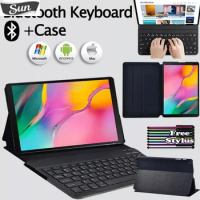 Tablet Cover for Samsung Galaxy Tab S6 Lite 10.4''/S7 S8 11''/A8 10.5''/A7 Lite 8.7''/A7 10.4'' Stand Case + Bluetooth Keyboard