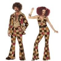 Hot Men 60s 70s Retro Hippie Costume Vintage 1960s 1970s Go Go Girl Disco Costumes Men's Disco Costume