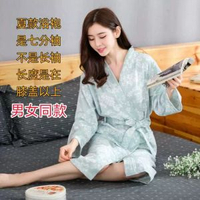 成人純棉浴袍男女汗蒸服睡袍女浴袍情侶長款夏天睡袍男夏季
