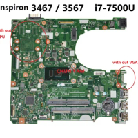 i7-7500U 15341-1 FOR Dell inspiron 14 3467 / 15 3567 Laptop notebook motherboard Mainboard CN-07H458 7H458