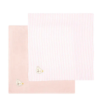 【STEIFF】熊頭 條紋口水巾 紗布巾 兩件組(口水巾)
