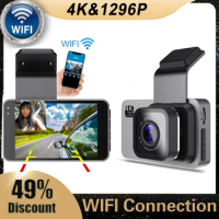 WiFi Car DVR 3.0" 4K&amp;1296P Dual Lens Rear View Dash Cam Vehicle Camera Video Recorder 24H Parking Monitor Registrator Camcorder