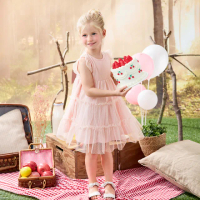 【奇哥官方旗艦】比得兔 女童裝 生日快樂蛋糕裙洋裝-吸濕排汗+抗UV(2-4歲)