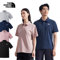 【The North Face】刺繡LOGO-男女款純棉透氣短袖POLO衫(多款任選)