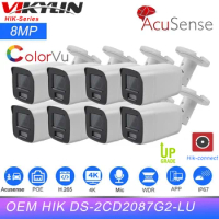 Vikylin 8MP ColorVu Bullet IP Camera OEM HIK DS-2CD2087G2-LU Build in MiC Human Vehicle Detection SD Card Slot Surveillance Came