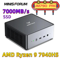 MINISFORUM UM790 PRO AMD Ryzen 9 7940HS Mini PC Windows 11 Pro DDR5 PCIe 4.0 SSD USB4 WiFi 6E BT 5.3 Quad Display Computer