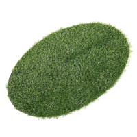 Artificial Grass Placemats Round Table Mat Green Fake Grass Turf Patch Fluffy Shag Circular Rug Carpet