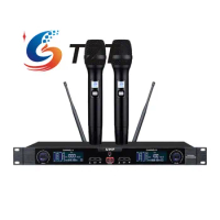 TZT U608 Professional Wireless Microphone System UHF Microphone Wireless System w/ 2 Handheld Mics/Lavalier Mics