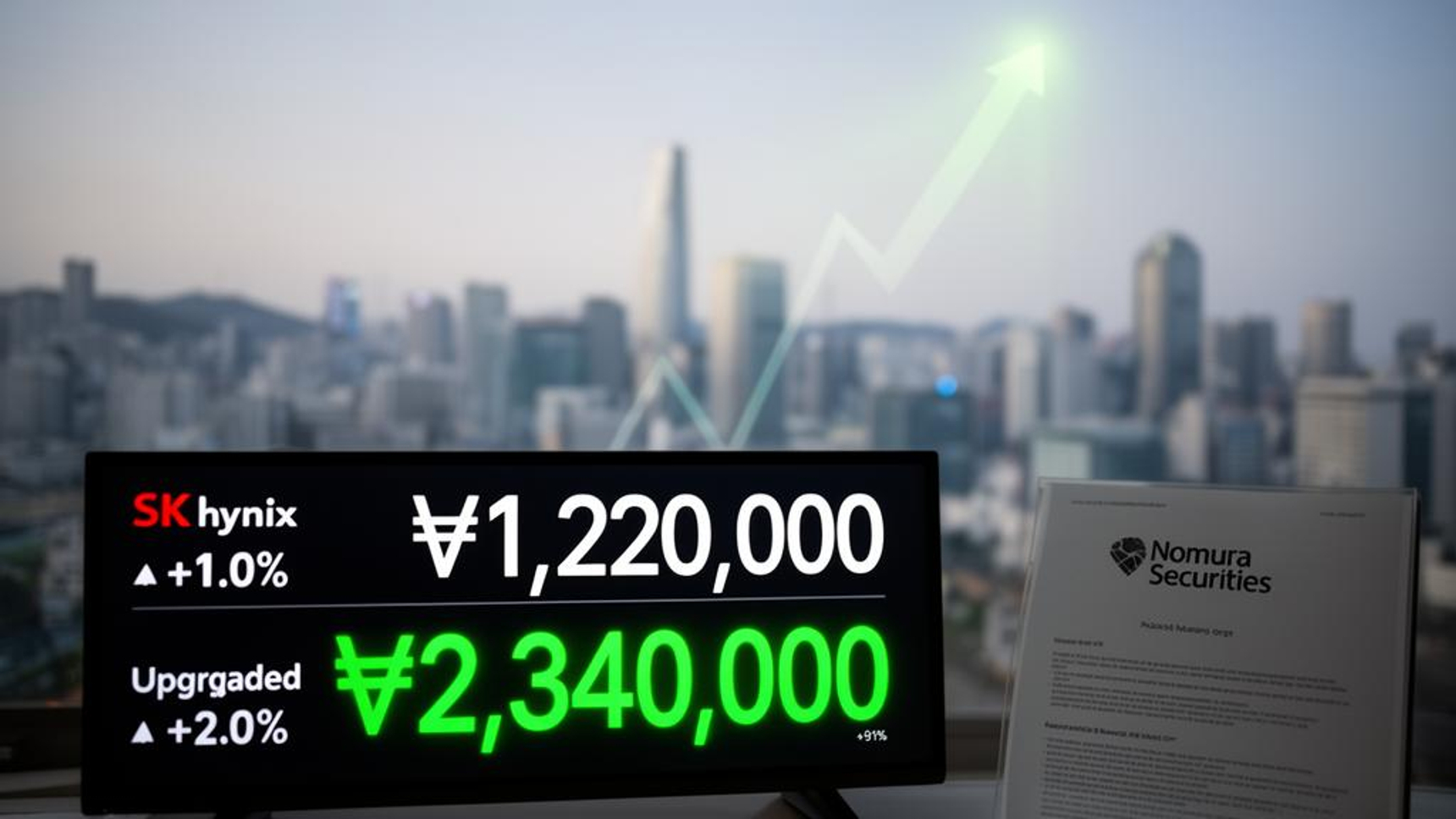 日本野村證券】SK Hynixの目標株価を約25万円に引き上げ、国内外の証券