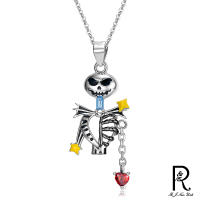 【RJ New York】骷髏的愛龐克設計中性時尚項鍊(銀色)