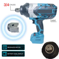 2000N.m High Torque Brushless Electric Impact Wrench 3/4 inch Socket Wrench Cordless Driver Tool for Makita
