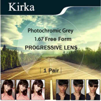 Kirka Multifocal 1.67 Progressive Photochromic Lens Optical Glasses Lenses Color Change Grey Color