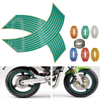 16Pcs Universal Waterproof Motorcycle Wheel Rim Reflective Stickers Moto Auto Decal For Kawasaki Z900 Z800 Z250 Z300 Z400 z 750