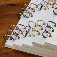 2Pcs/Lot Metal Plated Loose Leaf Book Binder Hinged Ring Binding Elastic Rings Nickel Desk Calendar Circle 3 rings For Card