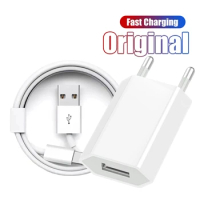 EU Fast Wall Charger for iPhone 11 12 13 Pro 6 6S 7 8 14 Plus X XR XS Max SE USB Charging Cable 1m 1.5m 2m Data Line Accessories