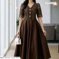 dress satin tile 13774 / Gaun satin pesta kondangan bridesmaid Wanita