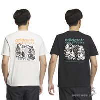 Adidas 男裝 短袖上衣 登山 純棉 黑/米白【運動世界】IK8589/IK8590