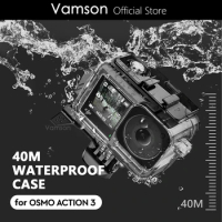 Vamson for DJI OSMO Action 3 4 Accessories Waterproof Housing Case for DJI OSMO Action 3 Underwater 40M Diving Protective Shell