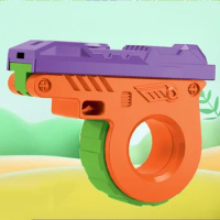 Stress Relief Toy Gun Mini M1911 Creative Push Whistle Fingertip Carrot Gun Model Fidget Decompression Sensory Toy for Kid Adult