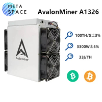 New Btc Miner Avalon Miner A1326 100Th/s Bitcoin Crypto Mining Avalonminer 1326 100T Asic Miner BTC BCH Than A1246 A1166 Pro