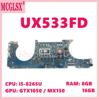 UX533FD i5-8265U CPU 8G/16G-RAM MX150/GTX1050 Motherboard For ASUS UX533FN UX533FD BX533F UX533F RX533F U5300F Laptop Mainboard