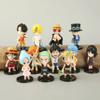 12Pcs/Set Anime One Piece Figure Monkey D Luffy Boa Hancock Sanji Zoro Ace Shanks Action PVC Model Doll Toys 10cm Kids Gifts