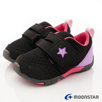 ★日本月星Moonstar機能童鞋-四大機能抗菌運動鞋款886黑(中小童段)