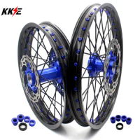 KKE 21/19 MX Dirtbike Wheels Rims Set For KTM SX SXF XC XCW EXC EXC-W 125 200 250 350 450 505 2003-2023 Blue Nipple Hub Discs