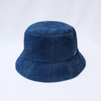 【KAI KAI】花影針織漁夫帽(男款/女款 針織漁夫帽 提花藍染 雙面戴帽子)