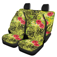 2023 New Fashion Polynesian Tropical Leaves Car Seat Covers Full Set Soft Car Seat Protector Seat Cover for Truck SUV Van Sedan