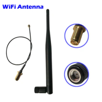 WiFi Antenna 5dbi 21cm U.FL/IPEX to RPSMA Pigtail Cable 2.4GHz Omni Aerial for Booster AP WLAN Router Modem USB Adapter Extender