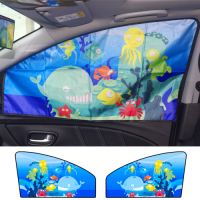 海底世界-車用磁吸式四層遮陽簾(前窗2片)