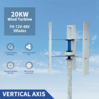 1M 20KW CE Roof Mount Residential 12V 48V Vertical Axis Efficient Wind Turbine For Home Use high efficiency On Gird Inverter