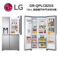 LG樂金 GR-QPLC82SS 敲敲看門中門冰球冰箱 星月銀/734公升 (冷藏485/冷凍249)