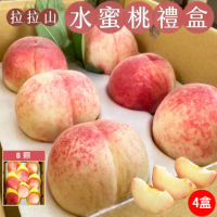 【初品果】拉拉山甜蜜多汁水蜜桃禮盒8顆x4盒