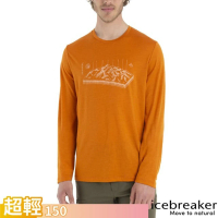 【Icebreaker】男 100%美麗諾羊毛 Tech Lite II 圓領長袖上衣-AD150.T恤(IB0A56R5-865 柚橘)