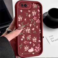 Sarung Telefon, Untuk Realme C2/Realme C2s dan OPPO A1k, Rekaan Bunga Merah Jambu Cantik Artistik Re