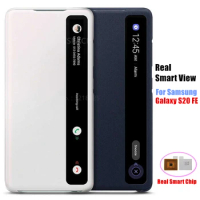 Window View Clear Intelligent Protective Cover For Samsung Galaxy S20 FE 5G S20FE Flip-free Smart Chip Flip Leather Cases