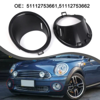 2Pcs Car Front Fog Light Black Trim Ring Cover Replacement Parts For Mini-Cooper R55 R56 R57 Car Lamp Protectors High Quality