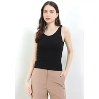 White Mode Tahlia Tops - Singlet Rib Bra - Manset Sleevelles Spandex Tanpa Lengan S