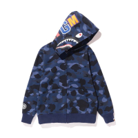 BEII&BAPE แบรนด์แฟชั่นเรืองแสงฤดูใบไม้ผลิฤดูใบไม้ร่วงและฤดูหนาวเด็กชายและเด็กหญิงลายพรางฉลามยามซิปเส